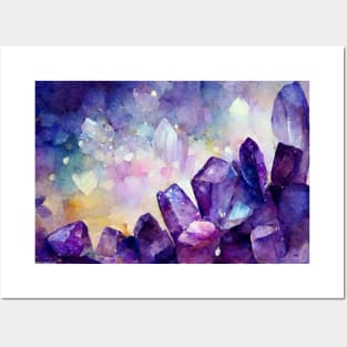 Purple Crystals Posters and Art